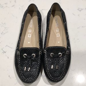 Italian Patent leather Snakeskin loafers, Size 9